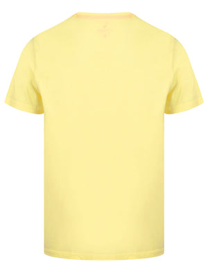 Beach Garage Motif Cotton Jersey T-Shirt in Pastel Yellow - South Shore