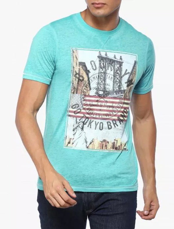 Auburn Point Burnout T-Shirt in Aqua Sea - Tokyo Laundry