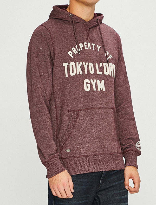 Keskustie Brush Back Fleece Pullover Hoodie In Wine Tasting - Tokyo Laundry