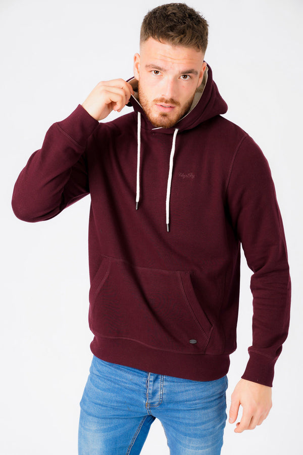 Vandenburg Pullover Hoodie with Borg Lined Hood In Winetasting - Tokyo Laundry