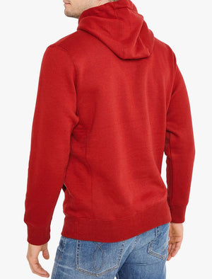 Nocona Brush Back Fleece Pullover Hoodie In Rio Red - Tokyo Laundry