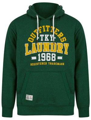 Edit Motif Brushback Fleece Pullover Hoodie in Green Grindle - Tokyo Laundry