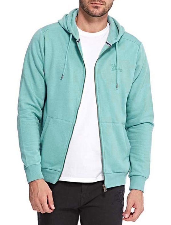 Lollard Zip Through Hoodie in Dark Mint - Tokyo Laundry