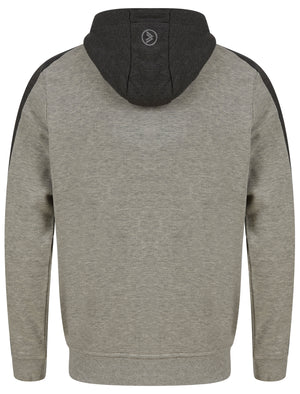 Forseti Zip Through Hoodie with Chevron Detail in Light Grey Marl - Dissident