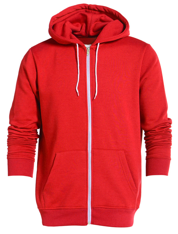 D-Code Sami Zip Up Hoodie in Red