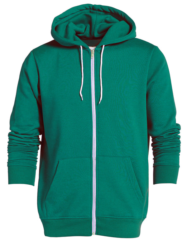 D-Code Sami Zip Up Hoodie in Peacock Green