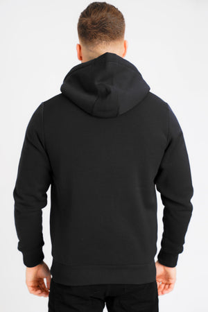 Bolo 2 Zip Through Chunky Hoodie With Borg Lining In Black - Dissident