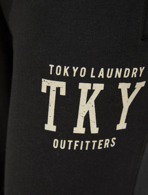 Frozen Brushback Fleece Cuffed Joggers in Jet Black - Tokyo Laundry