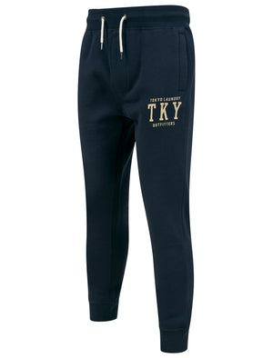 Frozen Brushback Fleece Cuffed Joggers in Sky Captain Navy - Tokyo Laundry