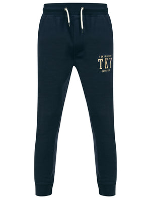Frozen Brushback Fleece Cuffed Joggers in Sky Captain Navy - Tokyo Laundry