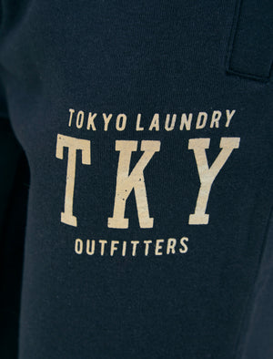 Frozen Brushback Fleece Cuffed Joggers in Sky Captain Navy - Tokyo Laundry