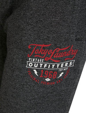 Bannering Brushback Fleece Cuffed Joggers in Dark Grey Grindle - Tokyo Laundry