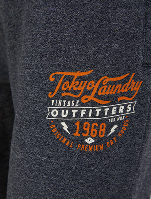 Bannering Brushback Fleece Cuffed Joggers in Navy Grindle - Tokyo Laundry