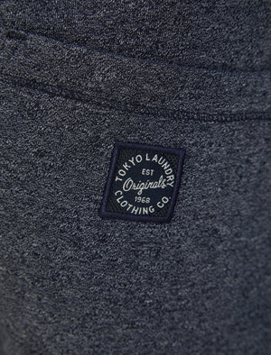 Bannering Brushback Fleece Cuffed Joggers in Navy Grindle - Tokyo Laundry