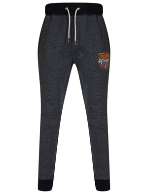 Bannering Brushback Fleece Cuffed Joggers in Navy Grindle - Tokyo Laundry
