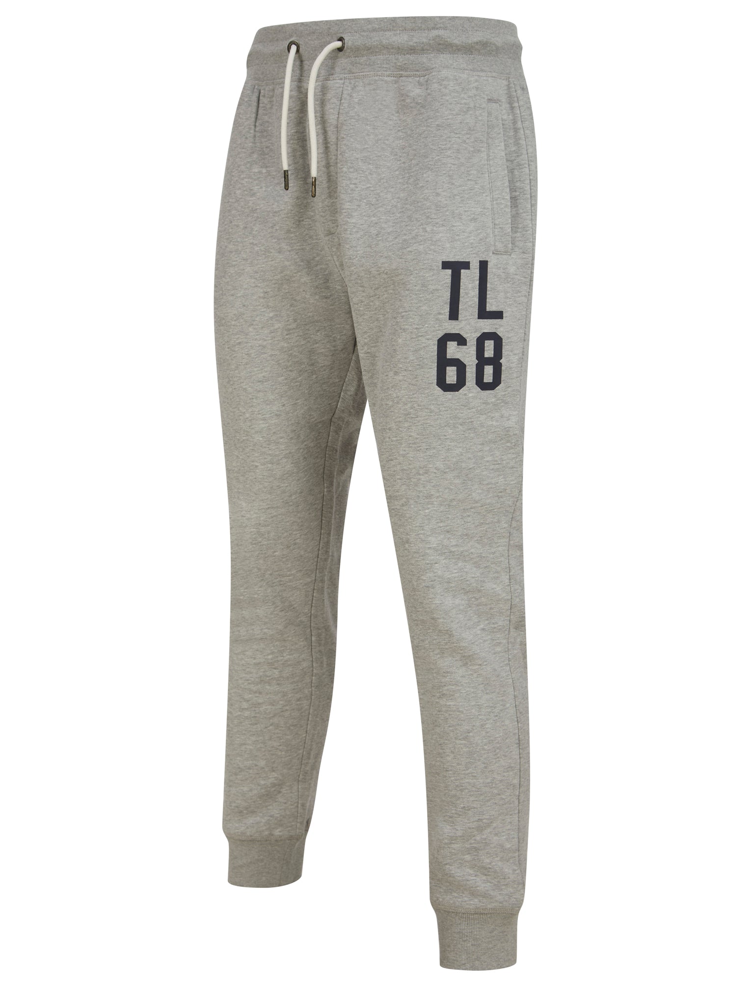 Fairwell Brushback Fleece Cuffed Joggers in Light Grey Marl