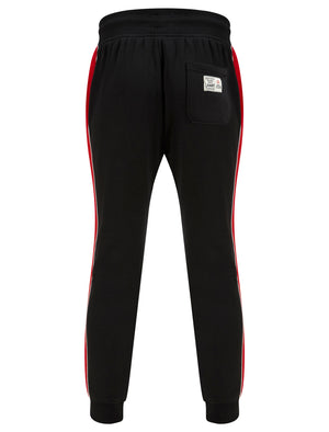 Invidia Cuffed Joggers with Colour Block Side Panels in Jet Black - Tokyo Laundry