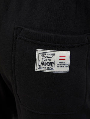 Invidia Cuffed Joggers with Colour Block Side Panels in Jet Black - Tokyo Laundry