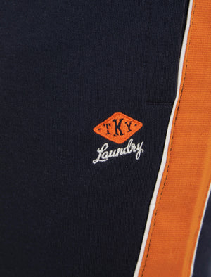 Invidia Cuffed Joggers with Colour Block Side Panels in Sky Captain Navy - Tokyo Laundry