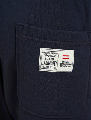 Invidia Cuffed Joggers with Colour Block Side Panels in Sky Captain Navy - Tokyo Laundry