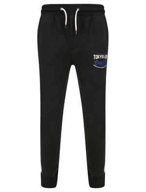 Travel Cuffed Joggers with Tape Detail in Jet Black - Tokyo Laundry