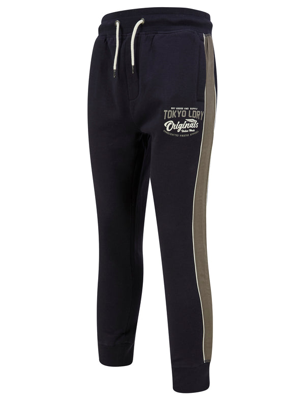 Travel Cuffed Joggers with Tape Detail in Sky Captain Navy - Tokyo Laundry
