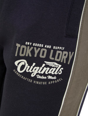 Travel Cuffed Joggers with Tape Detail in Sky Captain Navy - Tokyo Laundry