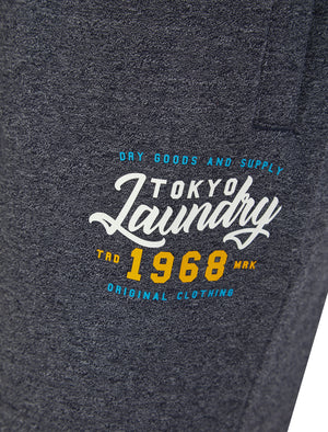 Intent Brushback Fleece Cuffed Joggers in Navy Grindle - Tokyo Laundry