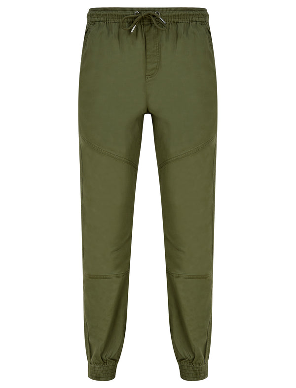 Portmany Stretch Cotton Twill Cuffed Cargo Jogger Pants in Dusty Olive - Tokyo Laundry