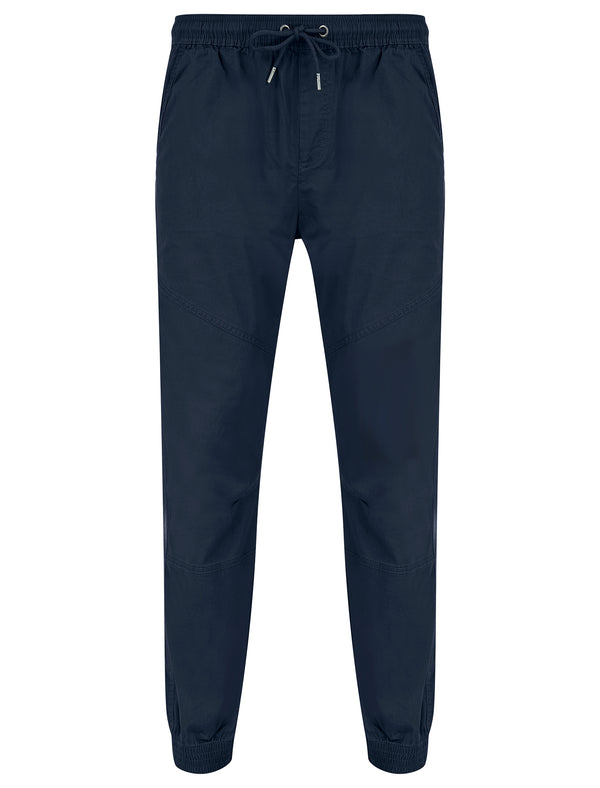 Portmany Stretch Cotton Twill Cuffed Cargo Jogger Pants in Parisian Night Blue - Tokyo Laundry