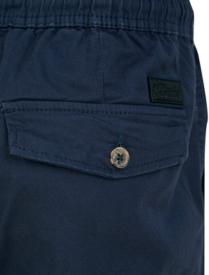 Portmany Stretch Cotton Twill Cuffed Cargo Jogger Pants in Parisian Night Blue - Tokyo Laundry