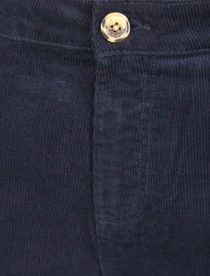 Baku Cotton Corduroy Elastic Cuffed Trousers in Sky Captain Navy - Tokyo Laundry