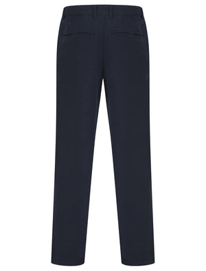 Maulua Cotton Linen Straight Leg Trousers in Sky Captain Navy - Tokyo Laundry