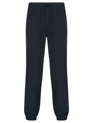 Fira Cotton Linen Comfort Fit Elasticated Waist Trousers in Sky Captain Navy - Tokyo Laundry