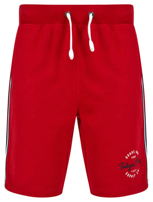 Taper Brushback Fleece Jogger Shorts with Tap Detail in Barados Cherry  - Tokyo Laundry