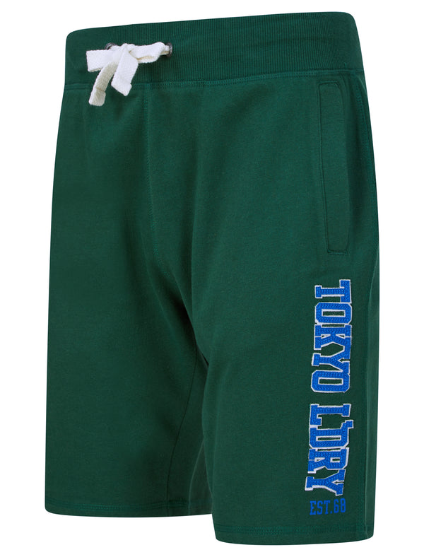 Sports Dept Applique Jogger Shorts in Dark Green - Tokyo Laundry