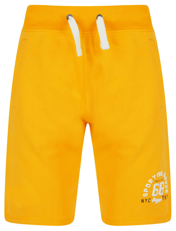 Sporting Goods Brushback Fleece Jogger Shorts in Artisan's Gold - Tokyo Laundry