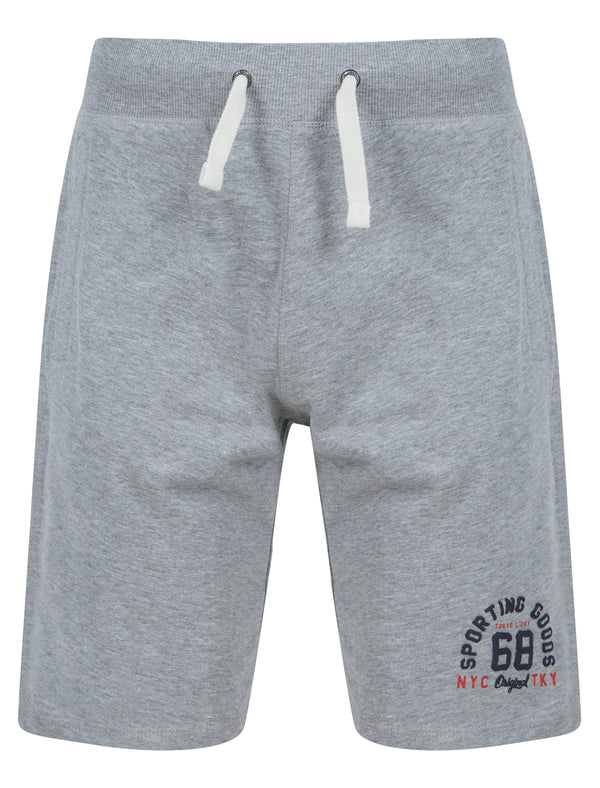 Sporting Goods Brushback Fleece Jogger Shorts in Light Grey Marl - Tokyo Laundry