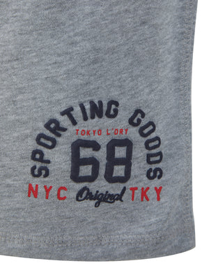 Sporting Goods Brushback Fleece Jogger Shorts in Light Grey Marl - Tokyo Laundry