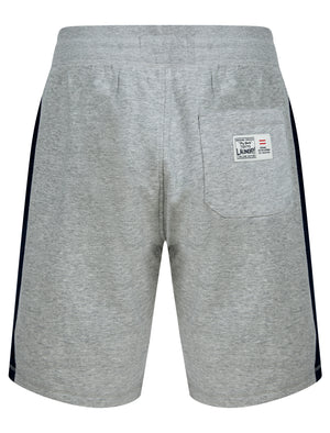 Raggo Brushback Fleece Jogger Shorts with Contrast Panels in Light Grey Marl  - Tokyo Laundry