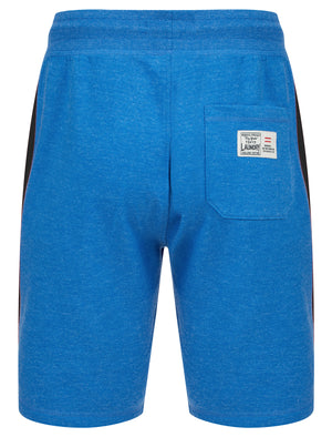 Raggo Brushback Fleece Jogger Shorts with Contrast Panels in Mid Blue Marl  - Tokyo Laundry