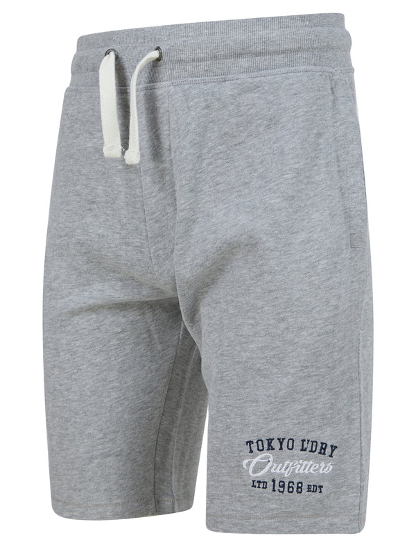 Moored Multi-Pocket Brushback Fleece Jogger Shorts in Light Grey Marl - Tokyo Laundry