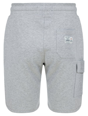 Moored Multi-Pocket Brushback Fleece Jogger Shorts in Light Grey Marl - Tokyo Laundry