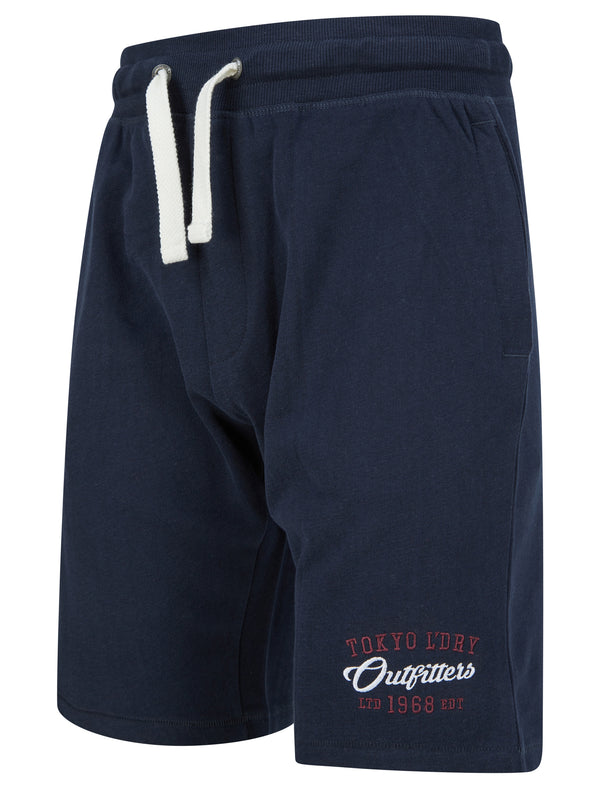 Moored Multi-Pocket Brushback Fleece Jogger Shorts in Sky Captain Navy - Tokyo Laundry