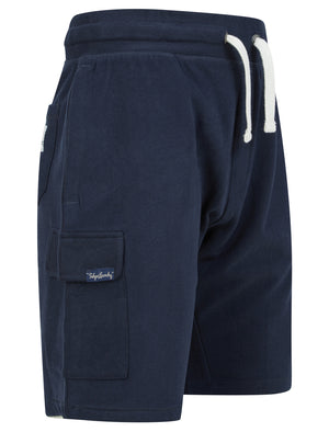 Moored Multi-Pocket Brushback Fleece Jogger Shorts in Sky Captain Navy - Tokyo Laundry