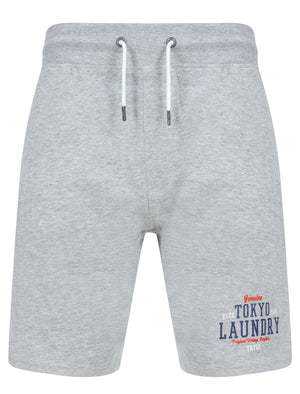 Dischord Motif Brushback Fleece Jogger Shorts in Light Grey Marl - Tokyo Laundry
