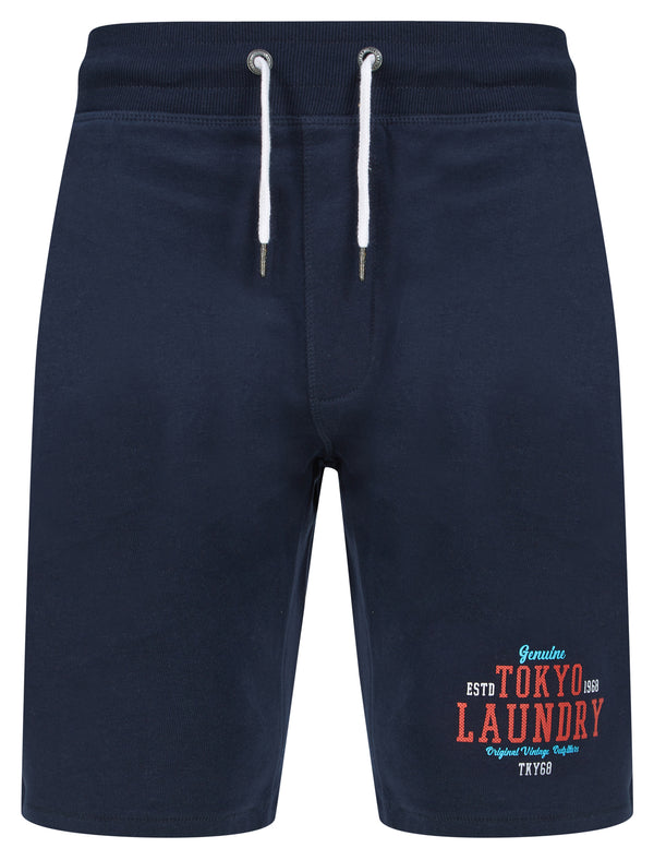 Dischord Motif Brushback Fleece Jogger Shorts in Sky Captain Navy - Tokyo Laundry