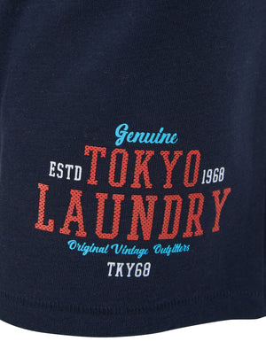 Dischord Motif Brushback Fleece Jogger Shorts in Sky Captain Navy - Tokyo Laundry