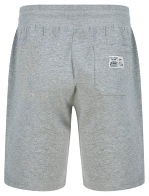 Bluesy Motif Brushback Fleece Jogger Shorts in Light Grey Marl - Tokyo Laundry