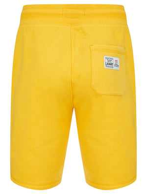 Bluesy Motif Brushback Fleece Jogger Shorts in Mimosa Yellow - Tokyo Laundry